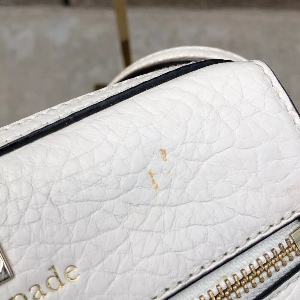 KATE SPADE Perri Lane Bubbles Crossbody Purse White Shoulder Bag Pebble Leather - Picture 5 of 11